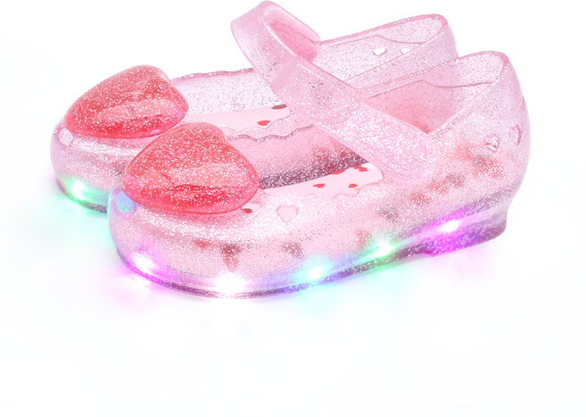 키펀트 여아용 샌드 펄 러브 LED 젤리슈즈 T-09