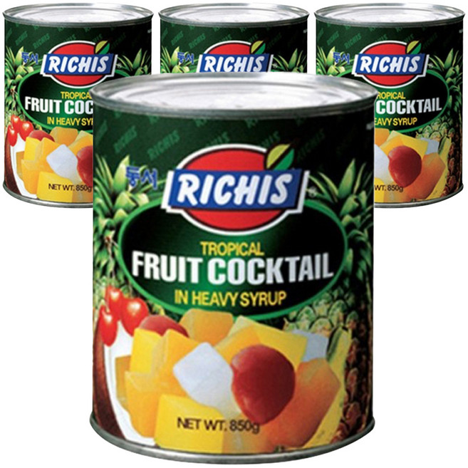 RICHIS 綜合熱帶水果罐頭, 850g, 4個