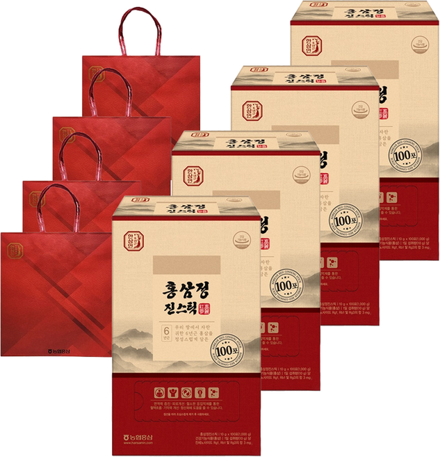 한삼인 홍삼정 진스틱 100p + 쇼핑백, 1kg, 4개