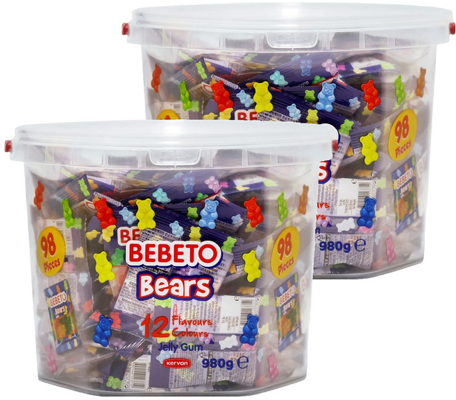 BEBETO 迷你小熊軟糖 98入, 980g, 2個