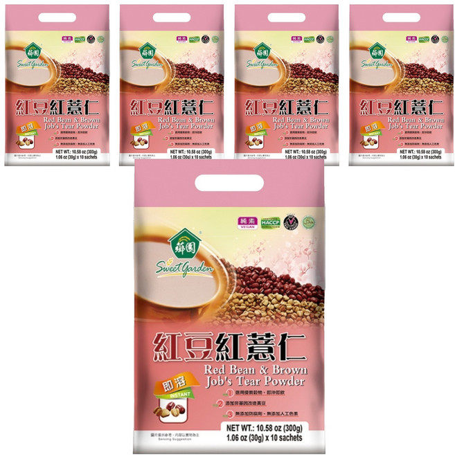 薌園 紅豆紅薏仁粉, 300g, 5袋