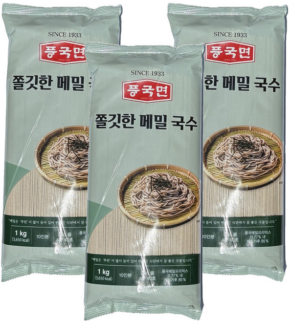 풍국면 쫄깃한 메밀 국수, 1kg, 3개