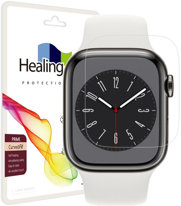 힐링쉴드 애플워치 프라임 고광택 액정보호필름 2매, 1개