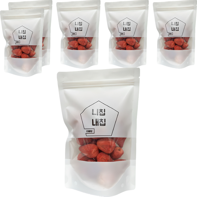 동결건조 달콤하고 바삭한 말린 딸기, 60g, 6개