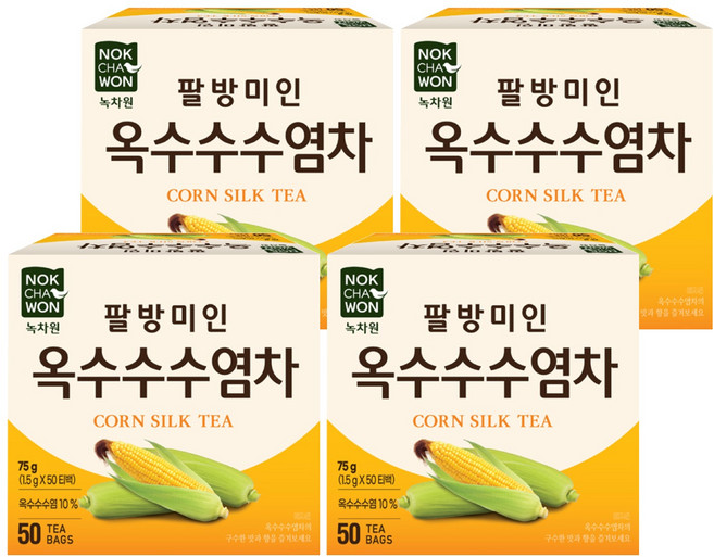 NOKCHAWON 綠茶園 玉米鬚茶, 1.5g, 50包, 4盒
