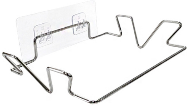 피키픽스 스테인리스 접착식 쓰레기봉투 홀더 거치대, 실버, 1개