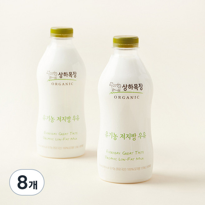 상하목장 우유 저지방, 750ml, 8개