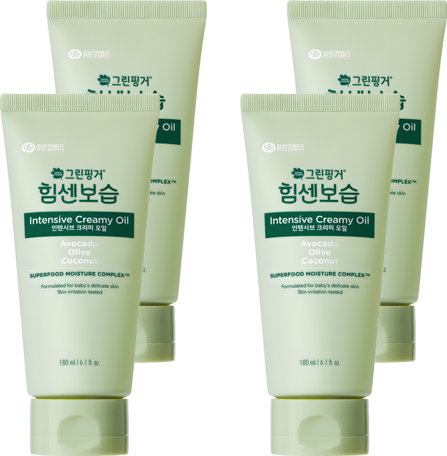 그린핑거 힘센보습 인텐시브 크리미오일 유아 크림, 180ml, 4개