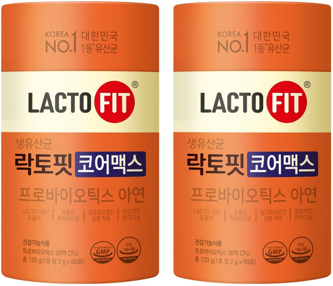 락토핏 생유산균 코어맥스 60p, 120g, 2개