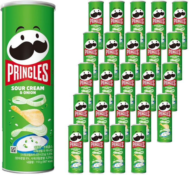 프링글스 사워크림 앤 어니언, 110g, 25개