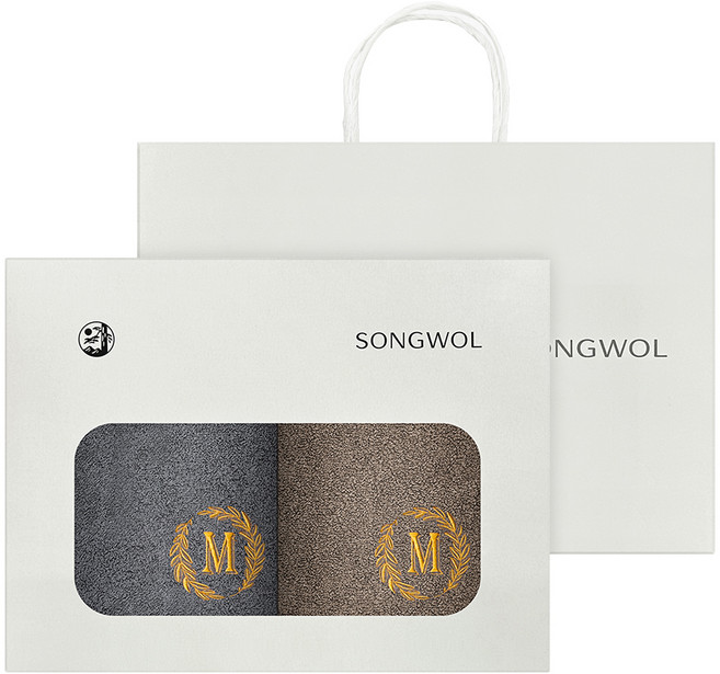 송월타월 호텔컬렉션 메이저 150g 호텔수건 2매 선물세트 + 쇼핑백, 랜덤발송, 1세트