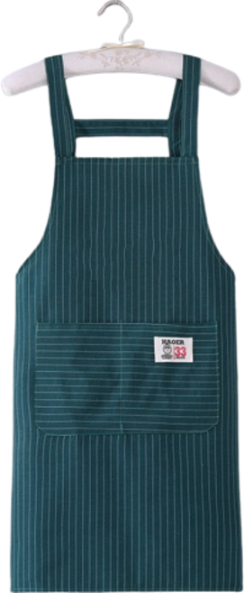 씨오브비 주방용 카페용 코튼 패브릭 앞치마, 그린, 1개