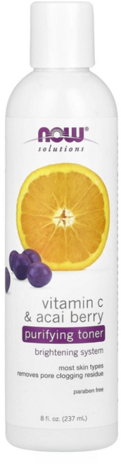 NOW solutions 維生素C巴西莓亮顏化妝水, 237ml, 1個