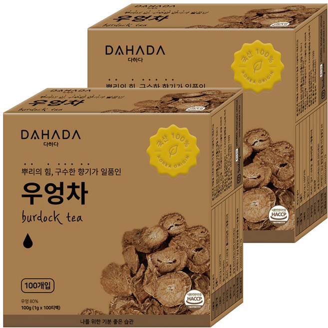 다하다 국산 우엉차, 1g, 100개입, 2개