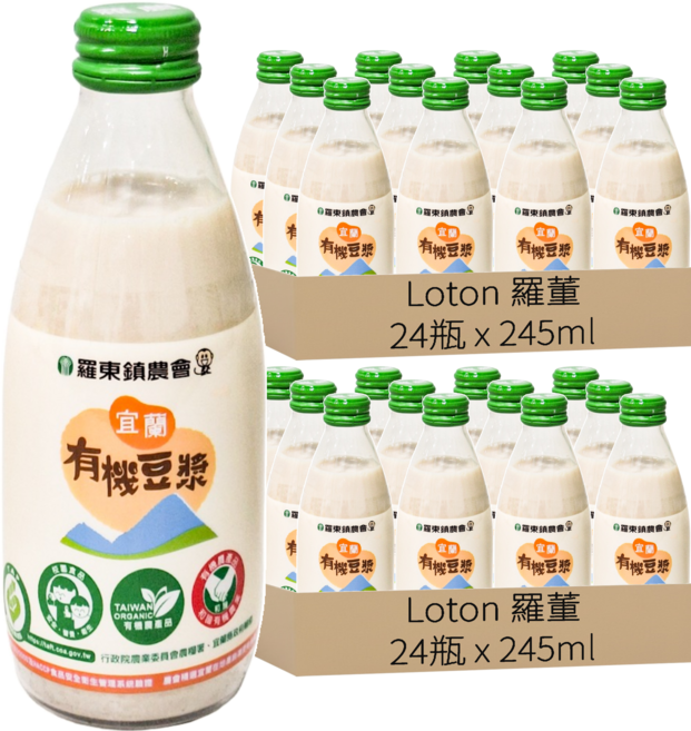 Loton 羅董 宜蘭有機豆漿, 48瓶
