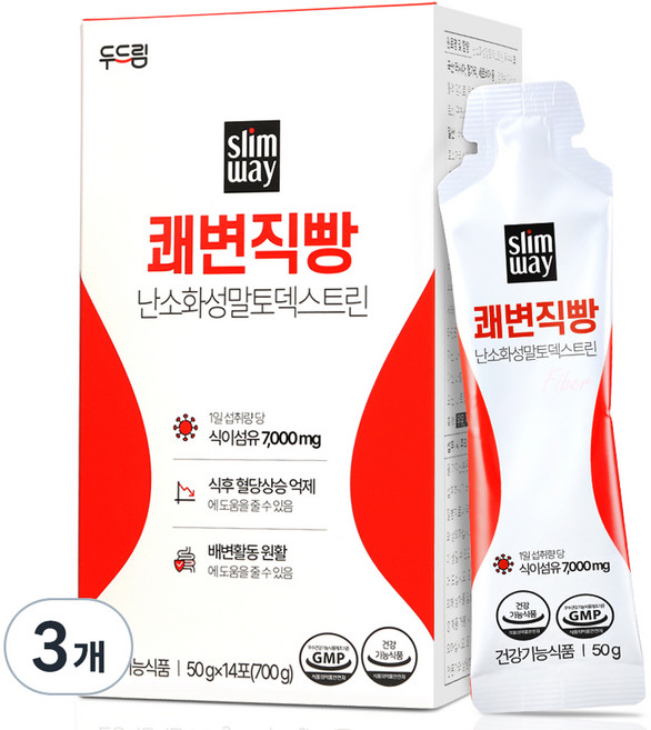 슬림웨이 쾌변직빵 배변활동도움 혈당상승억제 식이섬유 14p, 700g, 3개