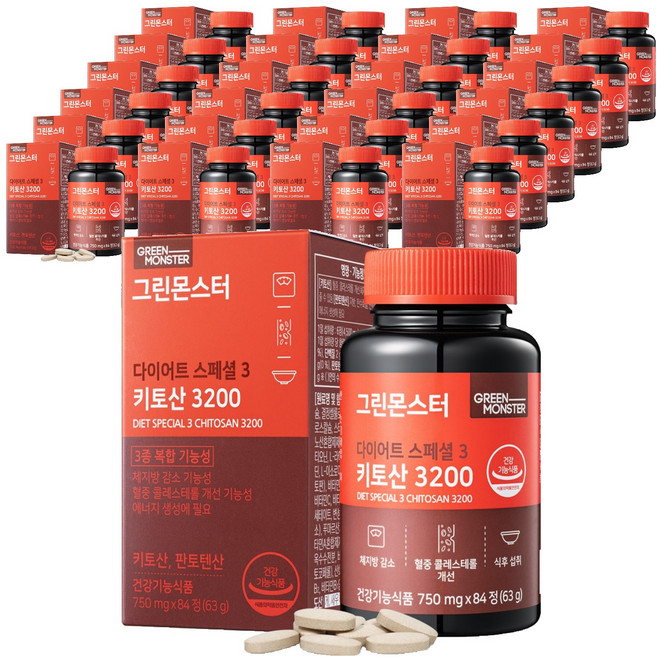 그린몬스터 다이어트 스페셜 3 키토산 3200, 84정, 25개
