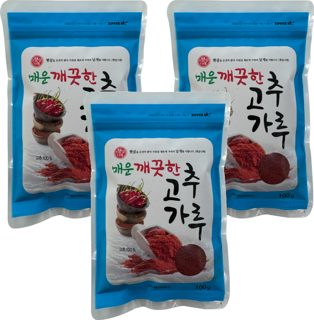 햇살나래 매운 깨끗한 고추가루, 100g, 3개
