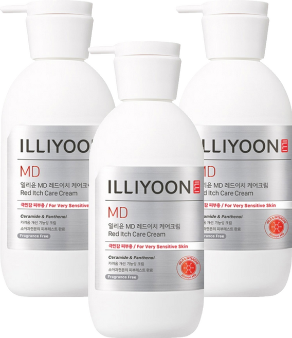 ILLIYOON 一理潤 Red-Itch無香型保濕護理霜, 330ml, 3瓶