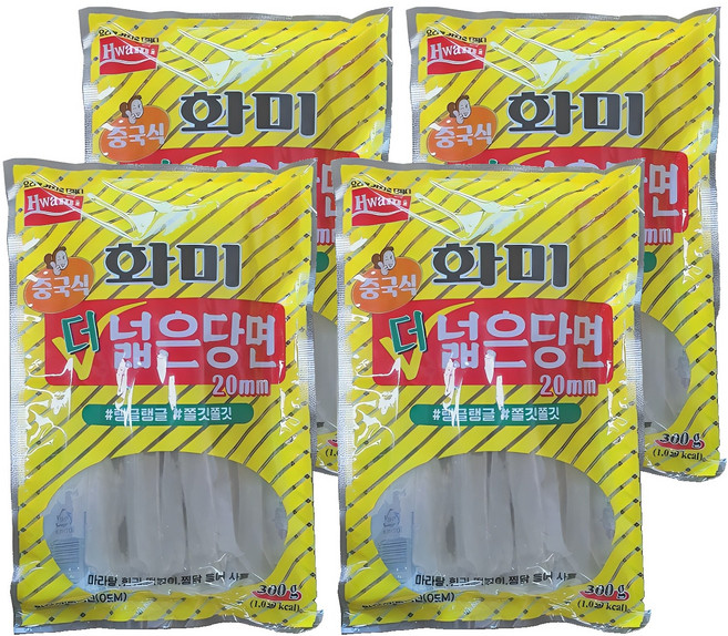 화미 중국식 더 넓은 당면 20mm, 300g, 4개