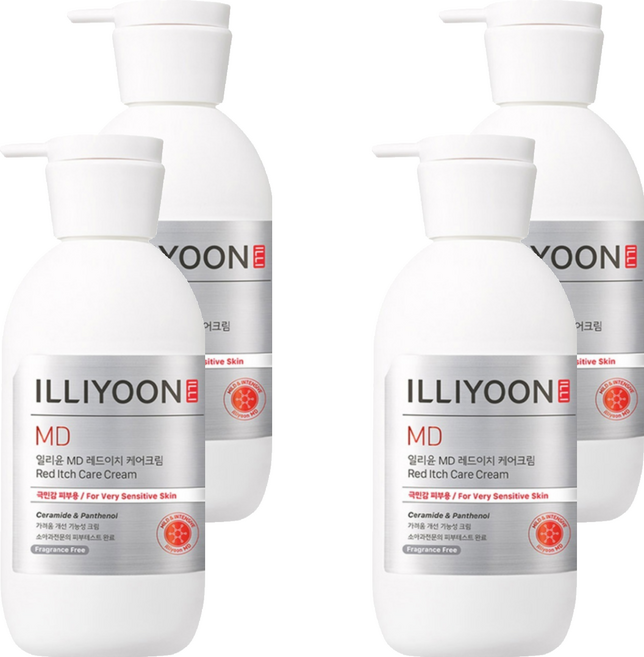 ILLIYOON 一理潤 Red-Itch無香型保濕護理霜, 330ml, 4瓶