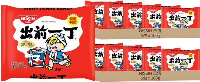 NISSIN 日清 出前一丁 麻油味速食麵 100g, 10包