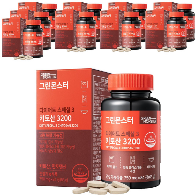 그린몬스터 다이어트 스페셜 3 키토산 3200, 84정, 10개