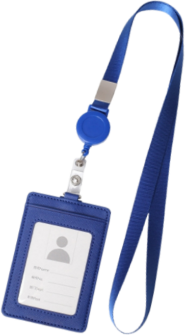 아베른 교통카드 릴 네임텍 출입증 목걸이, 블루, 1개