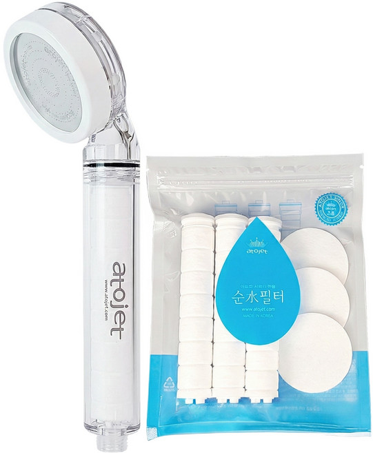 atojet 淨水蓮蓬頭 + 濾芯 3個 + 蓮蓬頭部濾芯 3個, 1組
