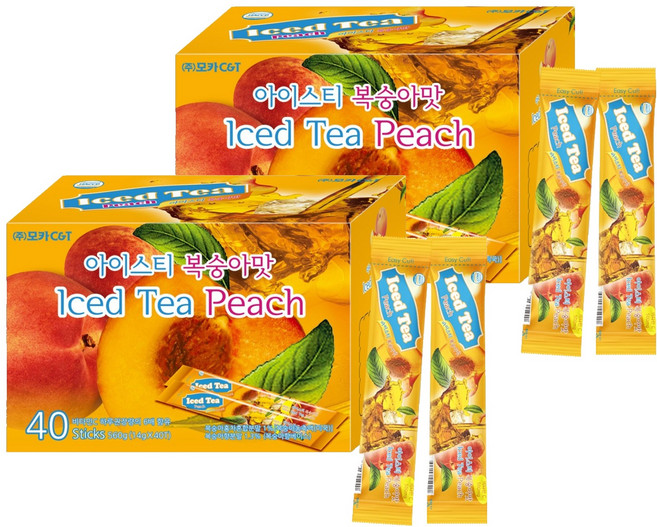 모카씨엔티 복숭아 아이스티 분말, 14g, 40개입, 2개