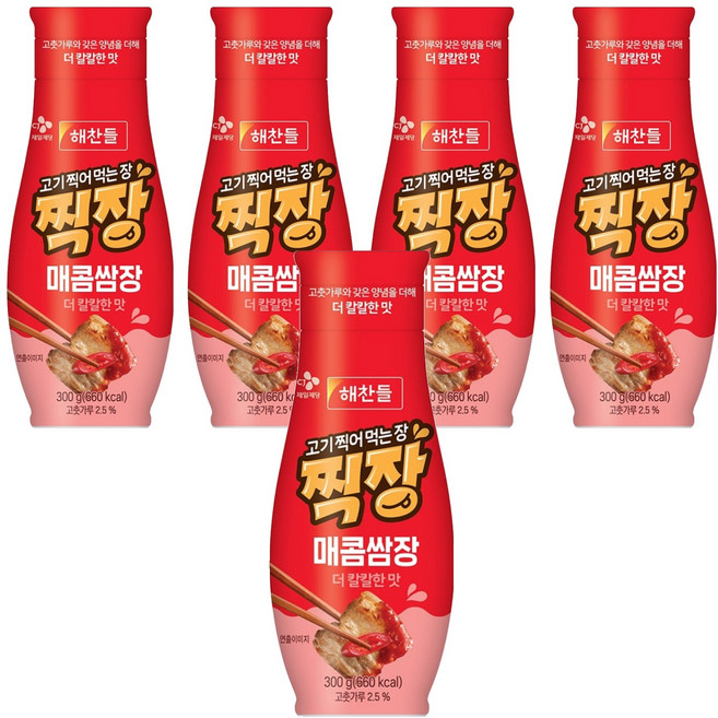 CJ Haechandle 好餐得 辣味沾醬包飯醬 管狀, 5個