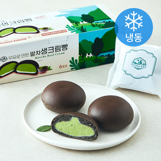 아침미소목장 말차 생크림빵 (냉동), 65g, 6개입, 1개