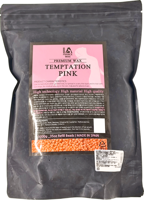 LA FRANCE WAX 誘惑粉紅蠟 1kg 熱蠟豆 蜜蠟除毛 私密除毛 去雜毛 身體, 1包