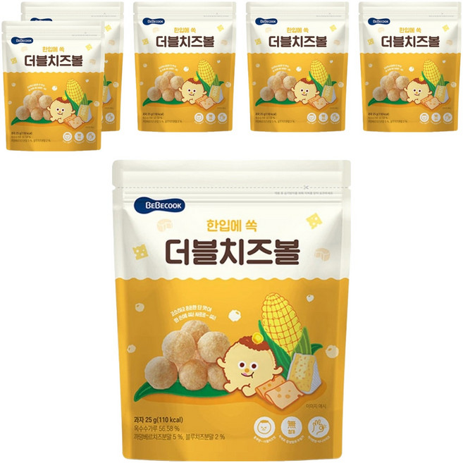 베베쿡 콘볼 과자, 치즈, 25g, 6개