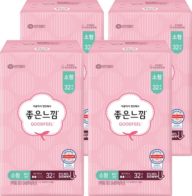 GOODFEEL 超薄蝶翼型衛生棉, S(21cm), 32片, 4包