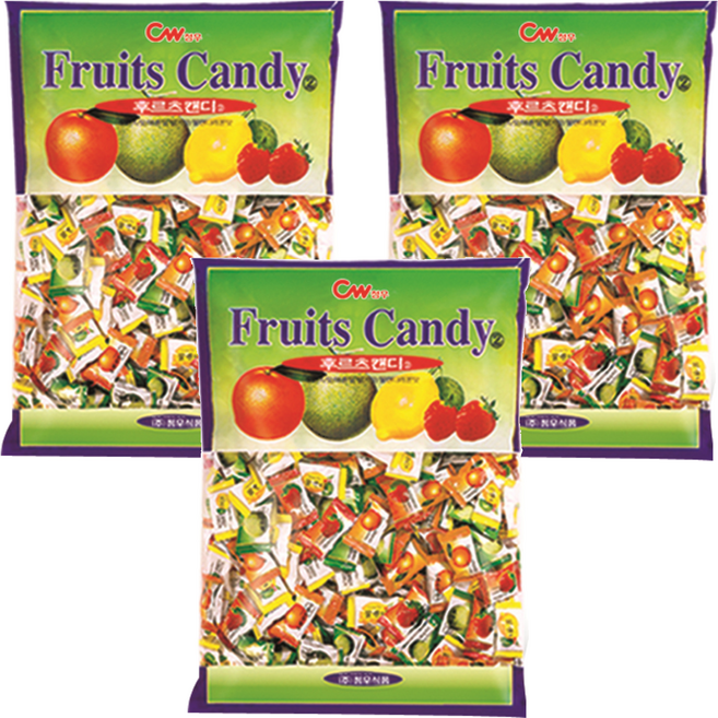 청우식품 후르츠맛 캔디, 3개, 900g