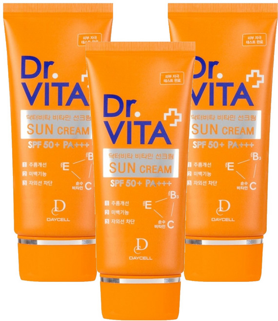 닥터비타 비타민 선크림 SPF50+ PA+++, 50g, 3개