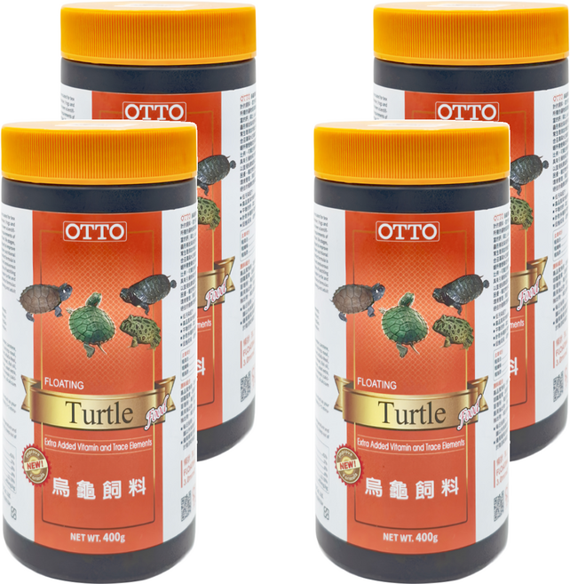 OTTO 建興水族 烏龜飼料, 400g, 4罐