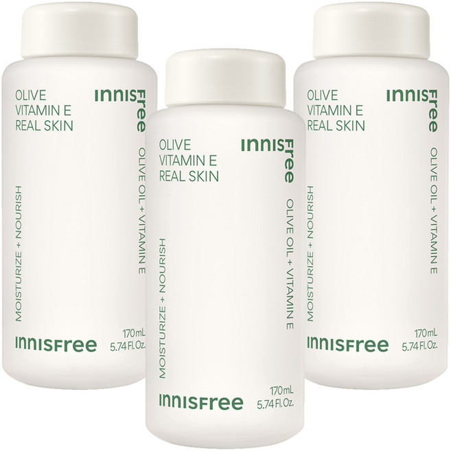 INNISFREE 橄欖維他命E化妝水, 3瓶, 170ml