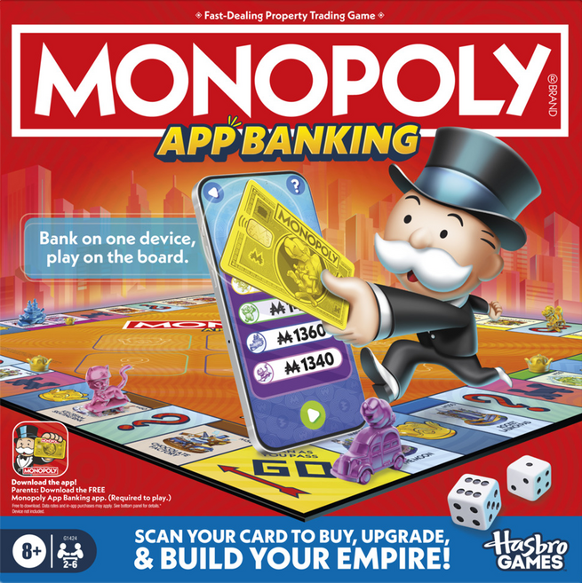 Hasbro 孩之寶 MONOPOLy 地產大亨 APP 英文版, 混合顏色, 1盒