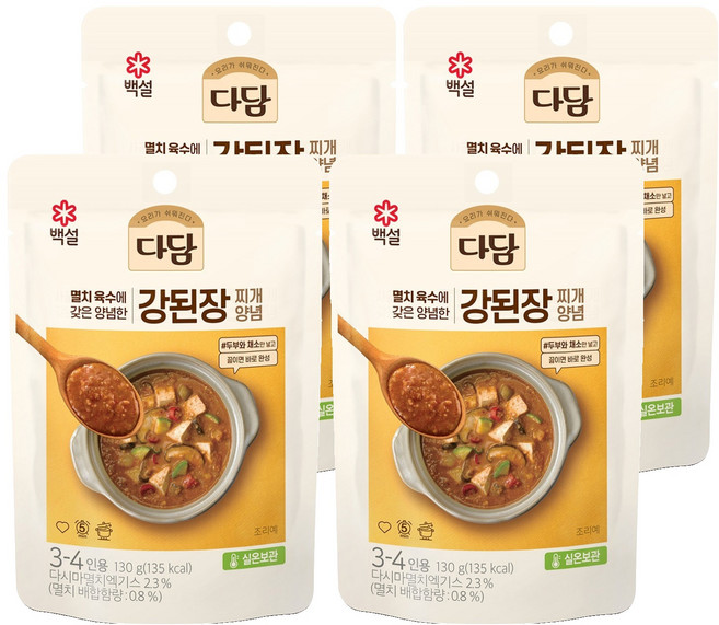 다담 강된장 찌개양념, 4개, 130g