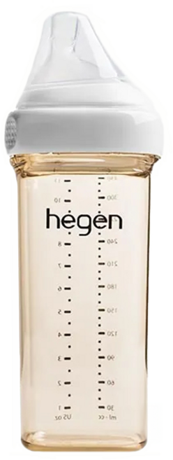 hegen 金色奇蹟 PPSU 多功能方圓型寬口奶瓶, 透明色, 330ml, 1個