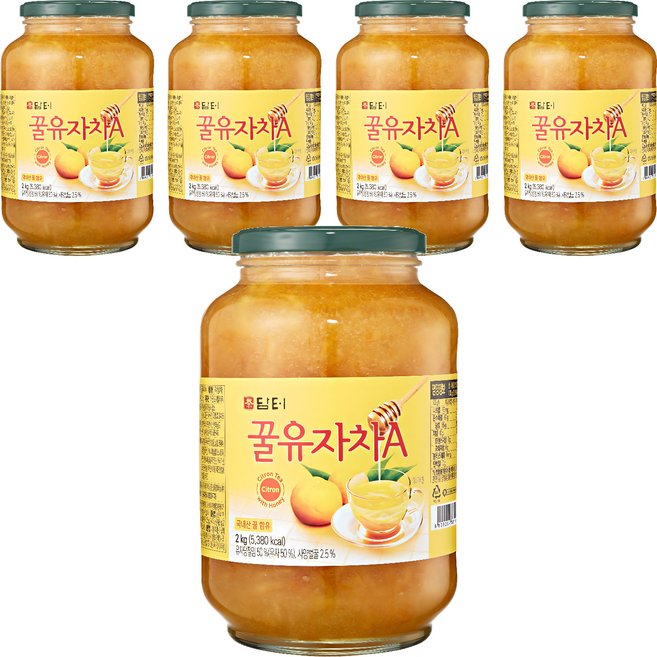 담터 꿀유자차A, 2kg, 5개, 1개입