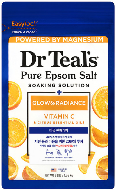 닥터틸즈 퓨어 엡섬 솔트 입욕제 비타민C 시트러스, 1개, 1.36kg