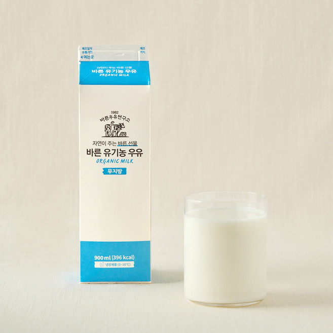 바른우유연구소 바른 유기가공식품인증 우유 무지방, 900ml, 1개