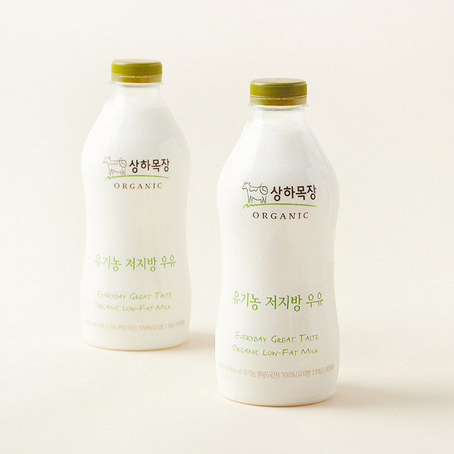 상하목장 우유 저지방, 750ml, 2개