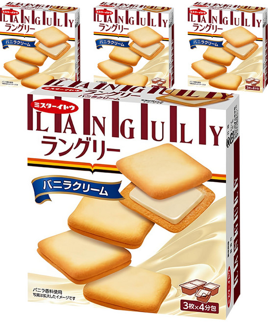 랑그리 바닐라향 크림 샌드, 132g, 4개
