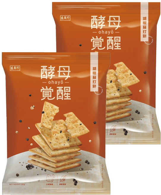 盛香珍 酵母覺醒 蘇打餅, 280g, 2袋