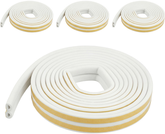 Perfectforyou 고무패킹 문풍지 D형 화이트, 8개