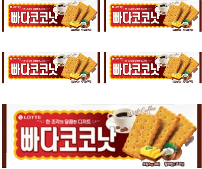 롯데제과 빠다코코낫, 100g, 5개